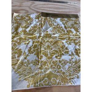 Vintage Upholstery Fabric Sample 23x23 Gold White Damask w/ 7 Swatches